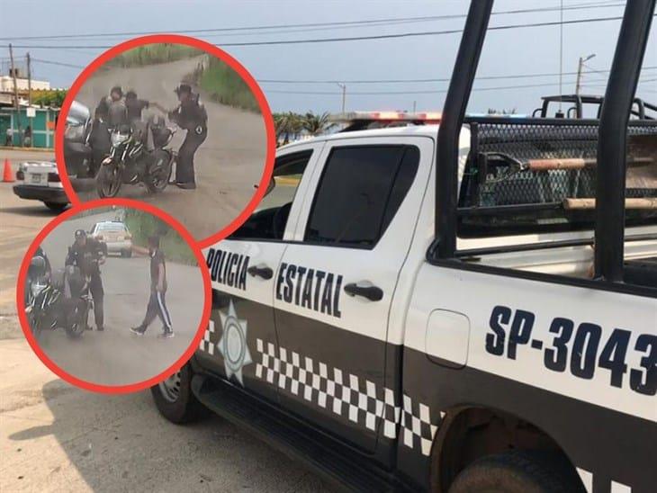 ¡Siguen abusos policiacos!; elementos de Policía Estatal propinan golpiza a motociclista en Córdoba