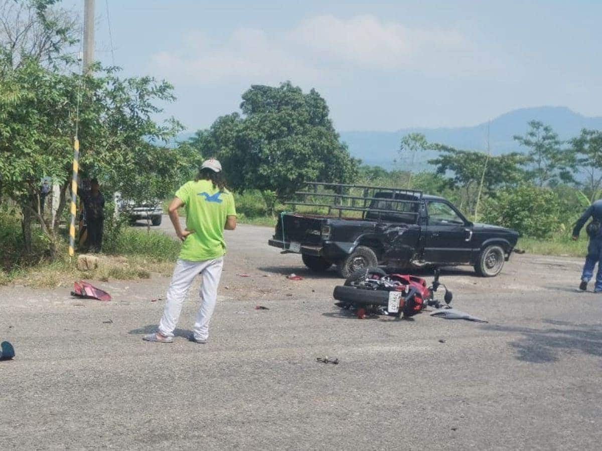 Motociclista, gravemente herido tras choque en la carretera Misantla-Martínez de la Torre