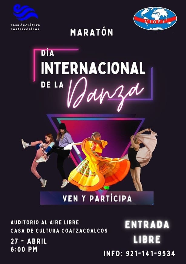 Día Internacional de la Danza se celebrará gratis en este lugar de Coatzacoalcos
