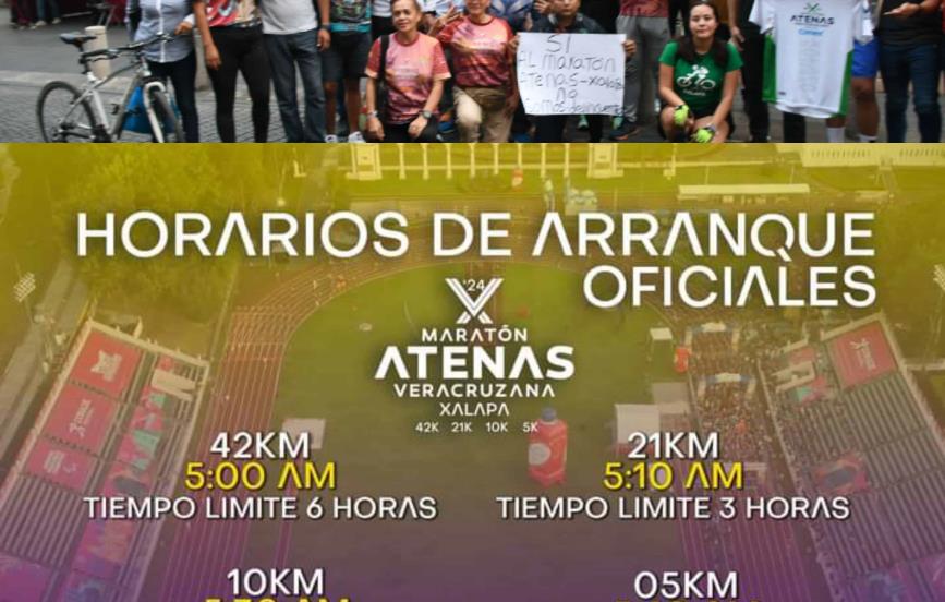 Estos son los nuevos horarios de cada distancia para el Maratón Atenas Veracruzana Xalapa