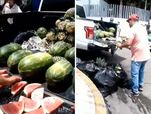 ¡Son más los buenos!; señor reparte fruta a familiares de pacientes en hospital de Xalapa