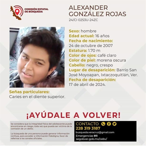 Desaparecen 3 personas en zona centro de Veracruz, entre ellas un menor