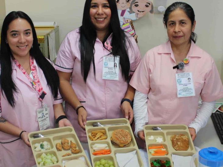 Compartió IMSS Veracruz Norte menú infantil divertido para niños hospitalizados