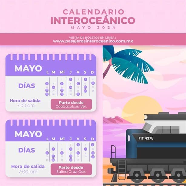 Tren Interoceánico: estos días de mayo sale de Coatzacoalcos a Salina Cruz