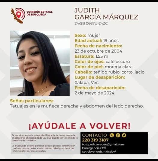 Madre pide ayuda para encontrar a su hija Judith, desaparecida en Xalapa