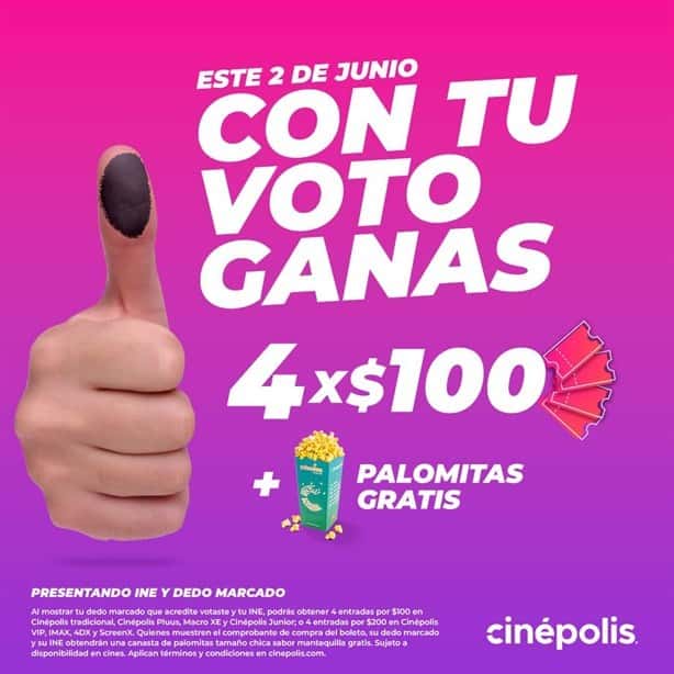 Cinépolis Coatza: así podrás ganar 4 boletos por 100 pesos el 2 de junio