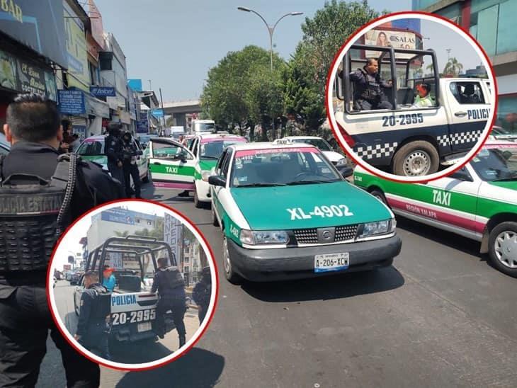 Riña termina mal: taxistas se agarran a golpes en la avenida Chedraui Caram de Xalapa