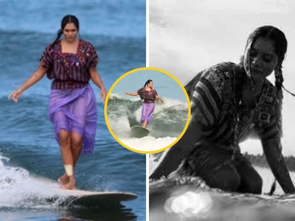 Conoce a Patricia Ornelas, la mexicana que surfea con huipil, traje tradicional indígena | VIDEO