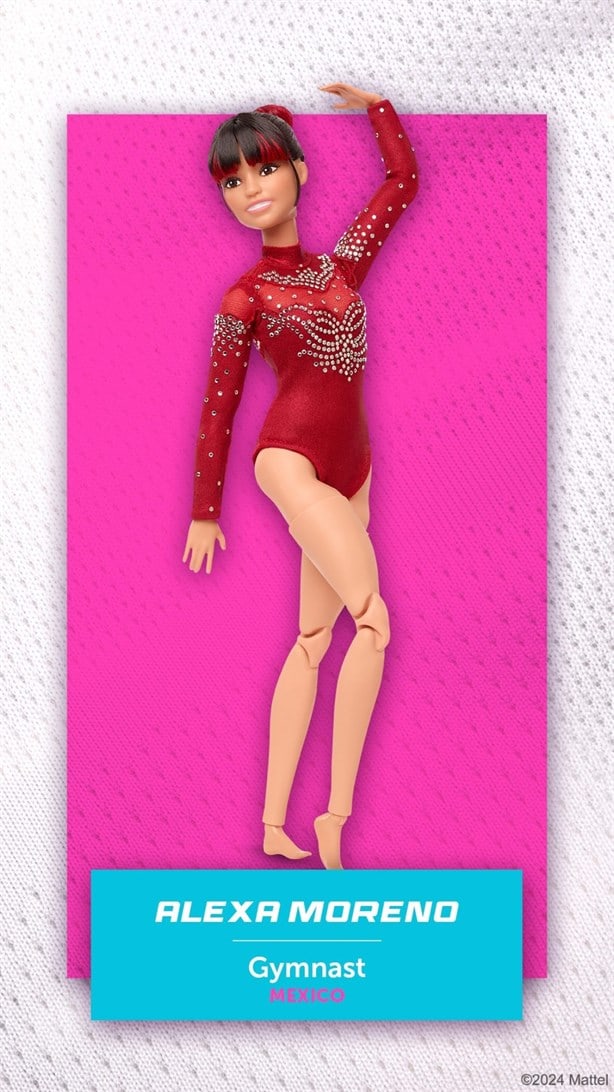 Así luce la muñeca Barbie de Alexa Moreno, gimnasta mexicana