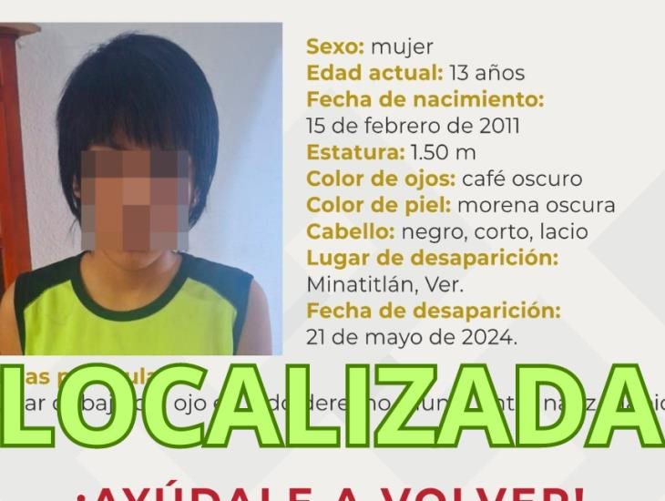 Localizan con vida a menor desaparecida en Minatitlán