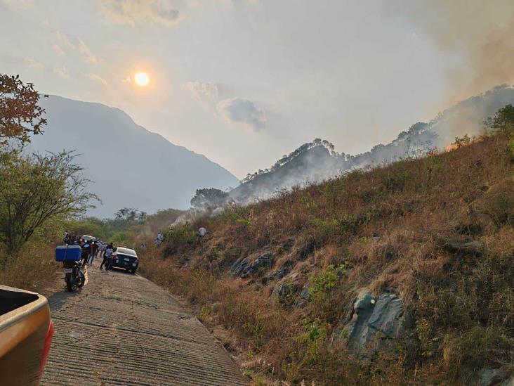 Se incendia el cerro Tlahuitompa en San Andrés Tenejapan