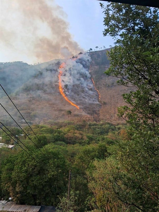 Se incendia el cerro Tlahuitompa en San Andrés Tenejapan