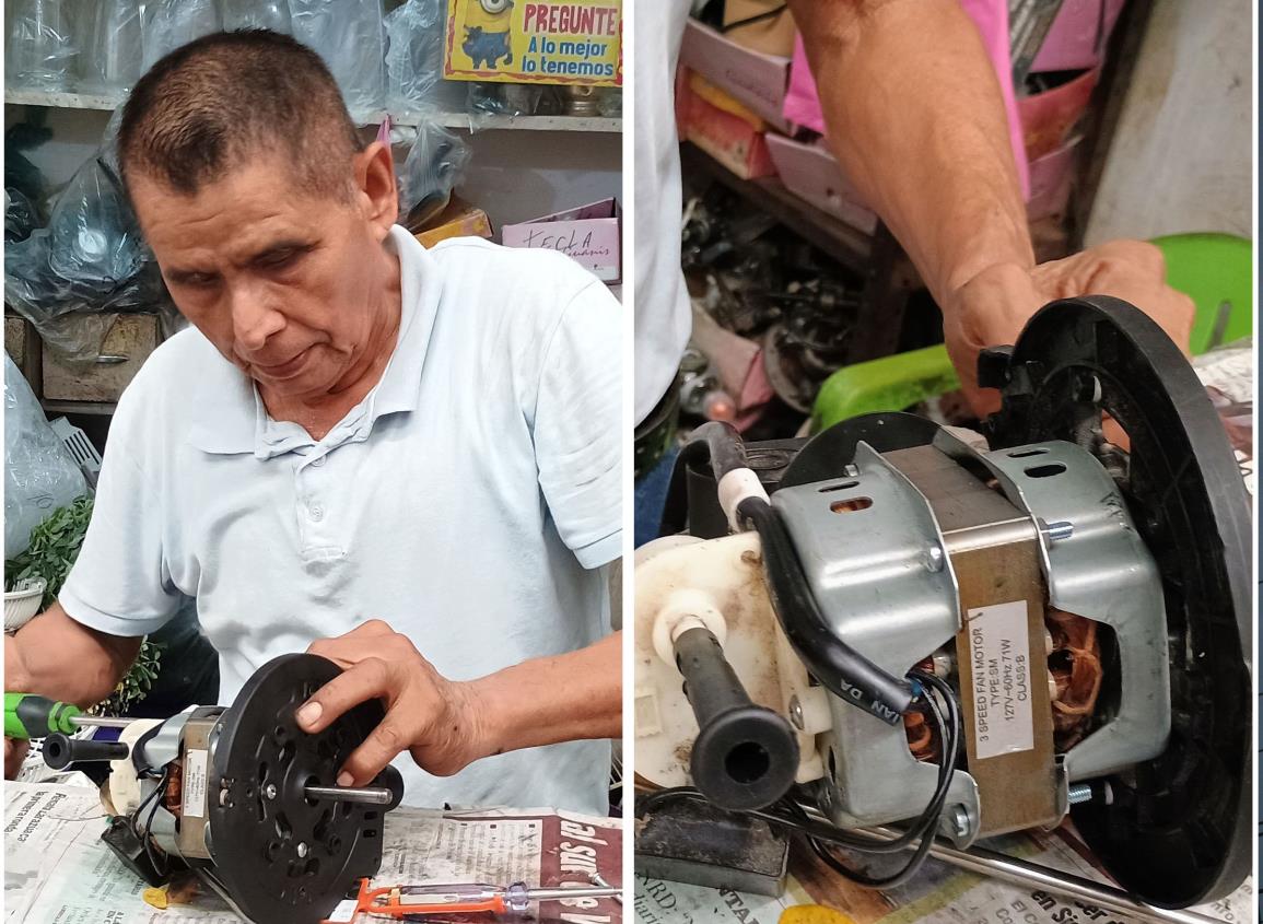 Don Élfido, el doctor de ventiladores se beneficia con ola de Calor en Coatzacoalcos | VIDEO