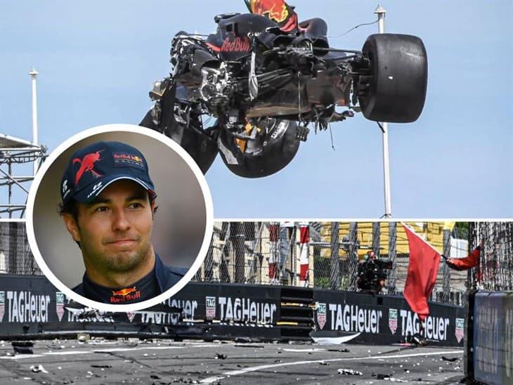 Checo Pérez sufre aparatoso accidente en premio de Mónaco ¡y queda fuera!